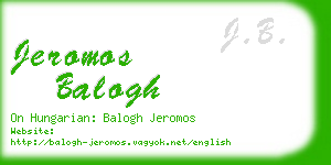 jeromos balogh business card